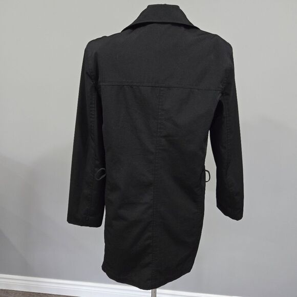 🐢 London Fog Ladies Raincoat. Black, zipper, Size S/P , INCLUDES BELT - Picture 8 of 16
